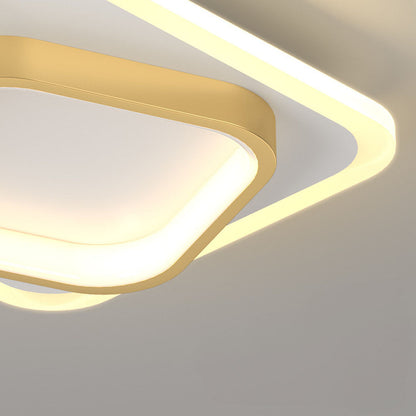 Vierkante LED Gouden Woonkamer Plafondverlichting