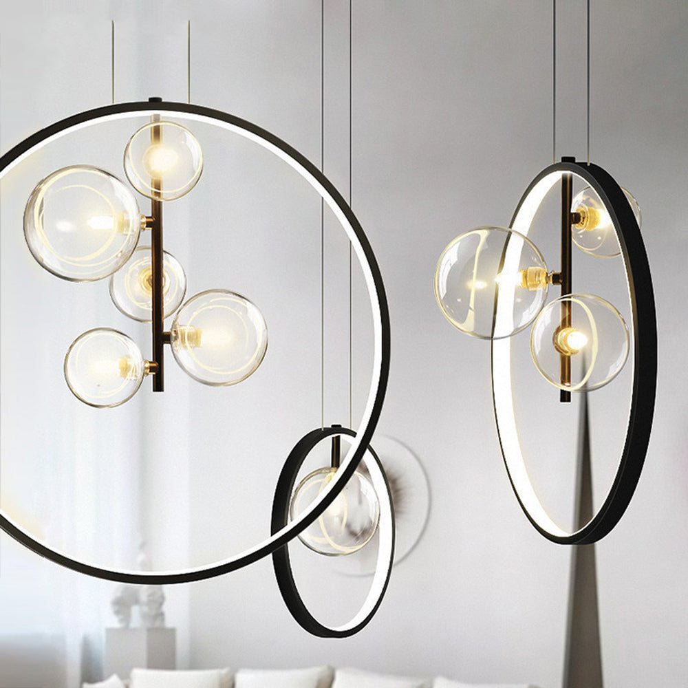 Nordic Bubble glazen hanglampen met ring