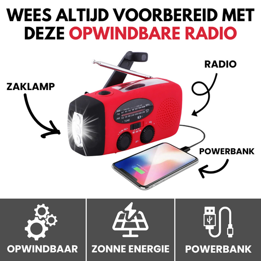 LUMI IMPACT™ | Noodradio met Zaklamp en Powerbank