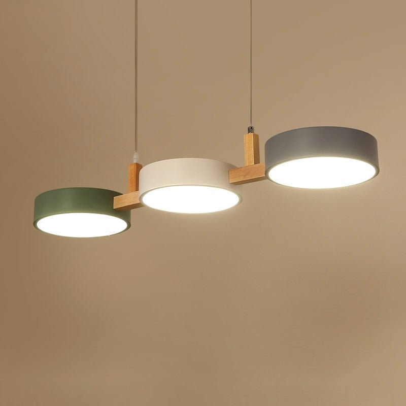 Contemporary metal cylinder multi-light Nordic pendant lamp