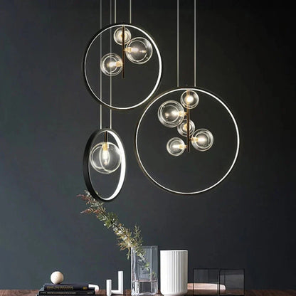 Nordic Bubble glazen hanglampen met ring