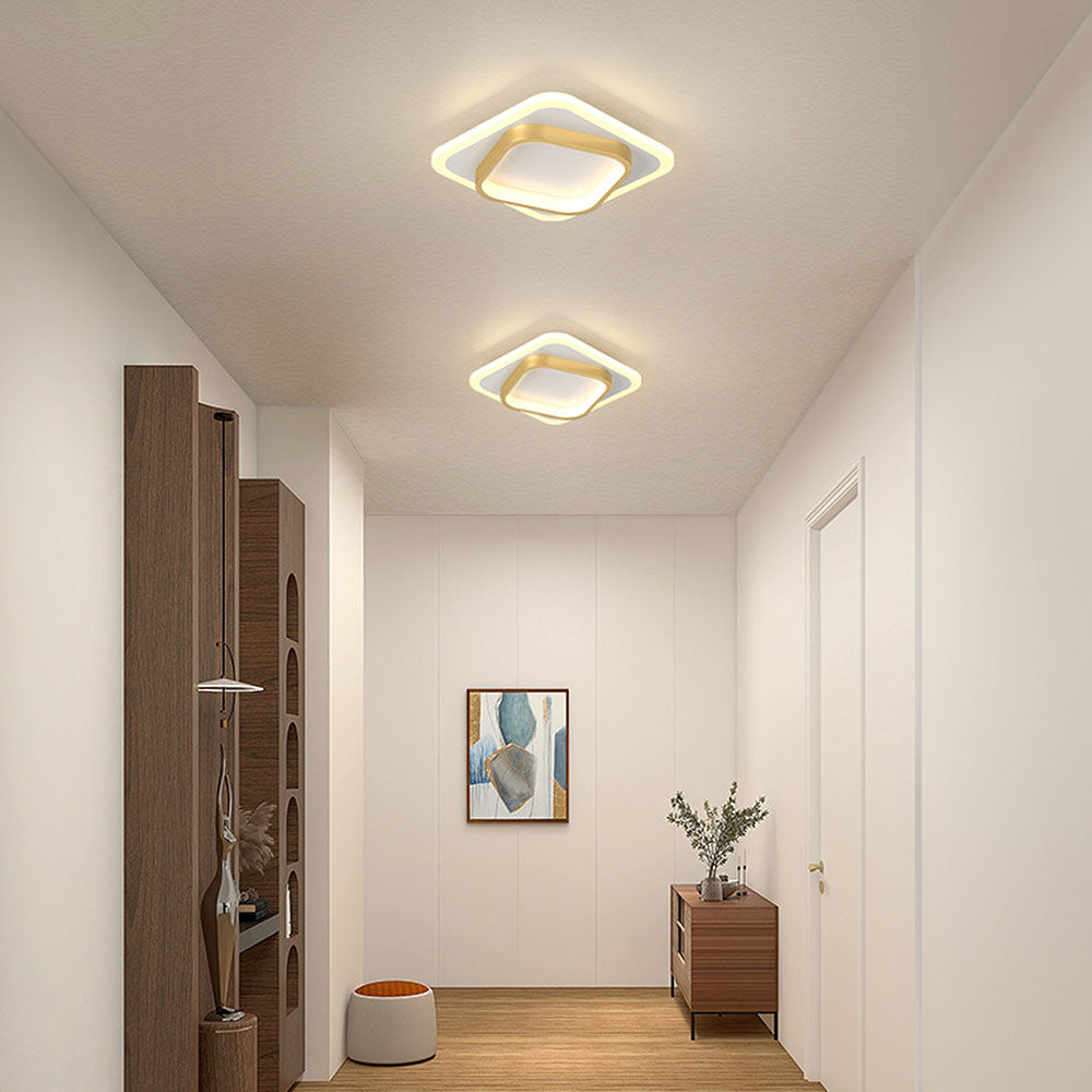 Vierkante LED Gouden Woonkamer Plafondverlichting