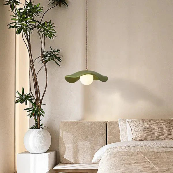 Creatieve Wabi Sabi eetkamer hanglamp met lotusbladeren