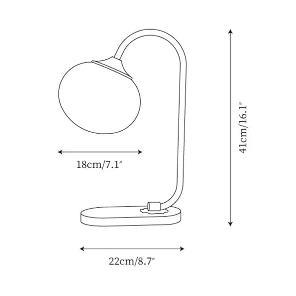 Marshmallow metalen en glazen tafellamp