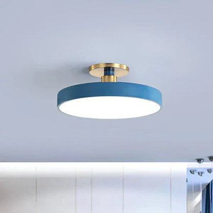 Ronde Flush Mount Light Scandinavische stijl acryl slaapkamer LED Semi spoel plafondlamp