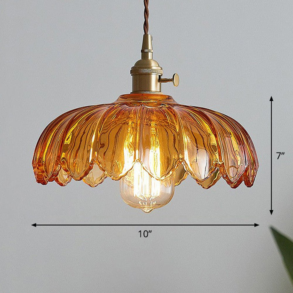 Vintage glazen bloem hanglamp