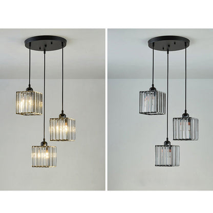 Moderne Multi-Head Glas Keuken Zwarte Hanglamp