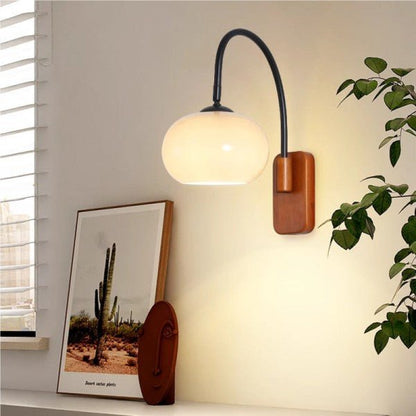 Bauhaus Khaki Swivel Glass Wall Lamp