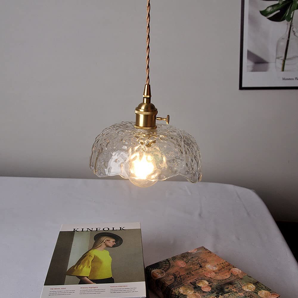 Irregular brass glass pendant lamp