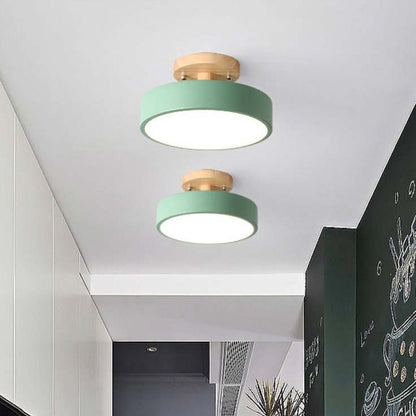 Moderne LED-plafondlamp Gemaakt van Hout