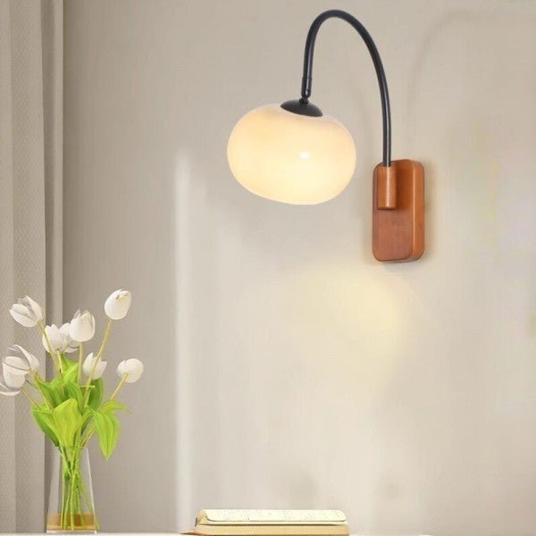 Bauhaus Khaki Swivel Glass Wall Lamp