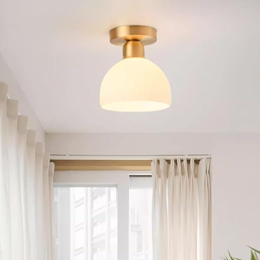 Modern Milk White Glass Ceiling Lamp 