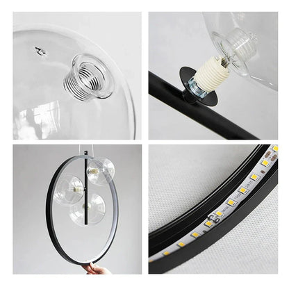 Nordic Bubble glazen hanglampen met ring