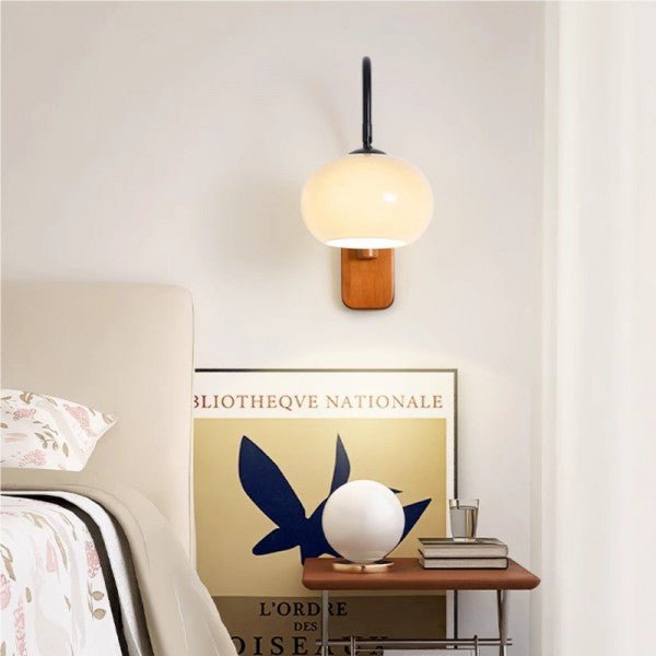 Bauhaus Khaki Swivel Glass Wall Lamp