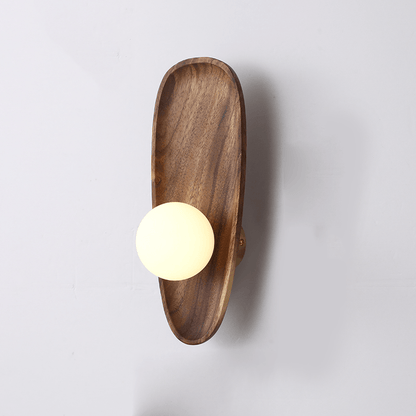 Natuurlijke houten wandlamp