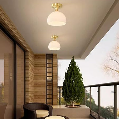 Modern Milk White Glass Ceiling Lamp 