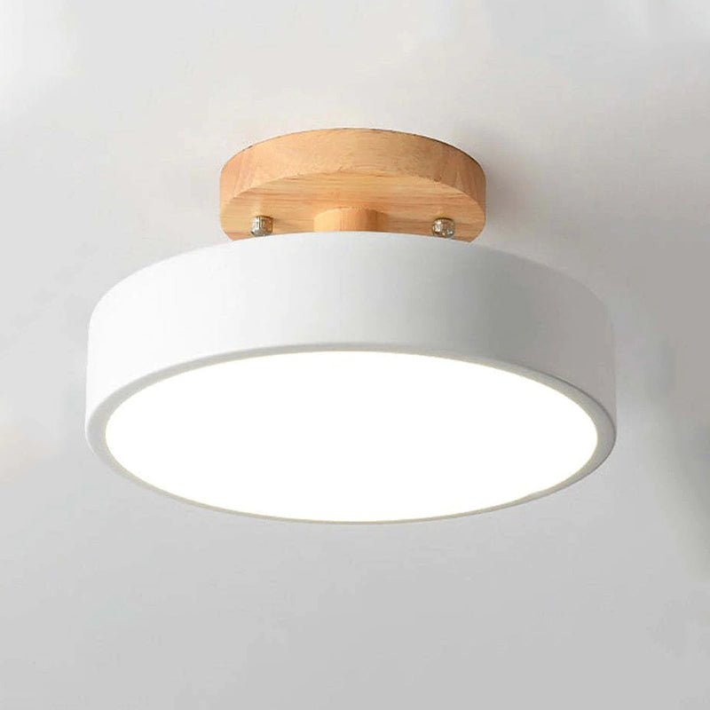 Moderne LED-plafondlamp Gemaakt van Hout