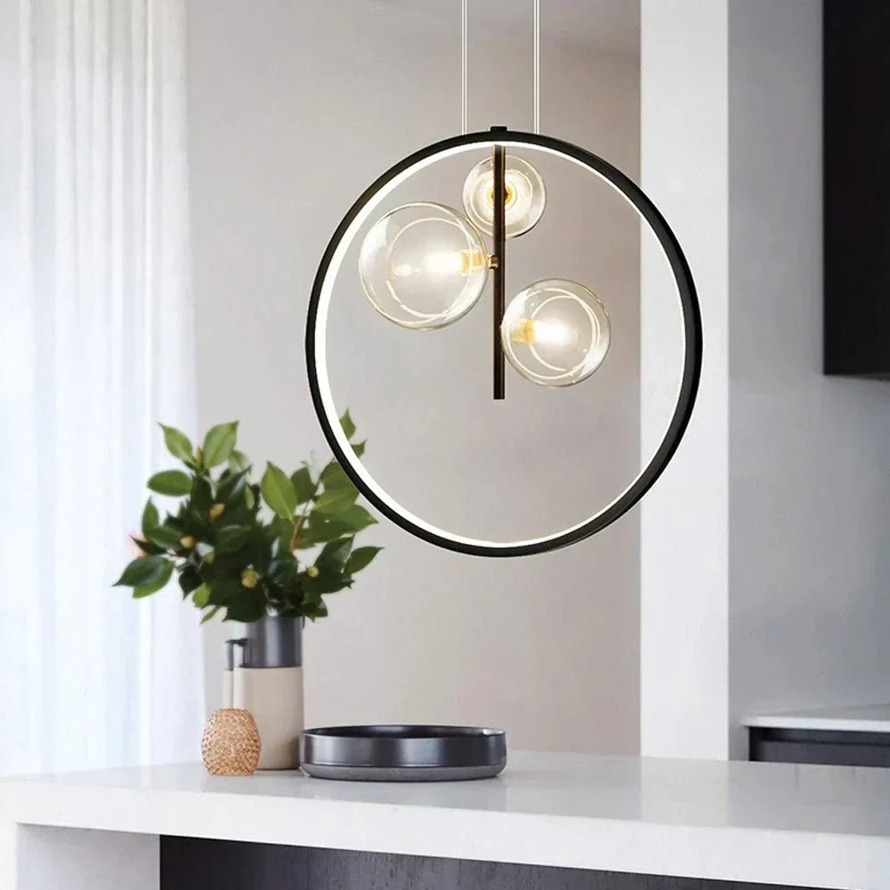 Nordic Bubble glazen hanglampen met ring