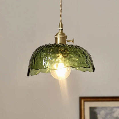 Irregular brass glass pendant lamp