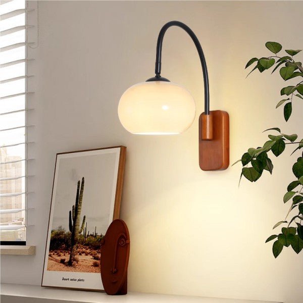 Bauhaus Khaki Swivel Glass Wall Lamp