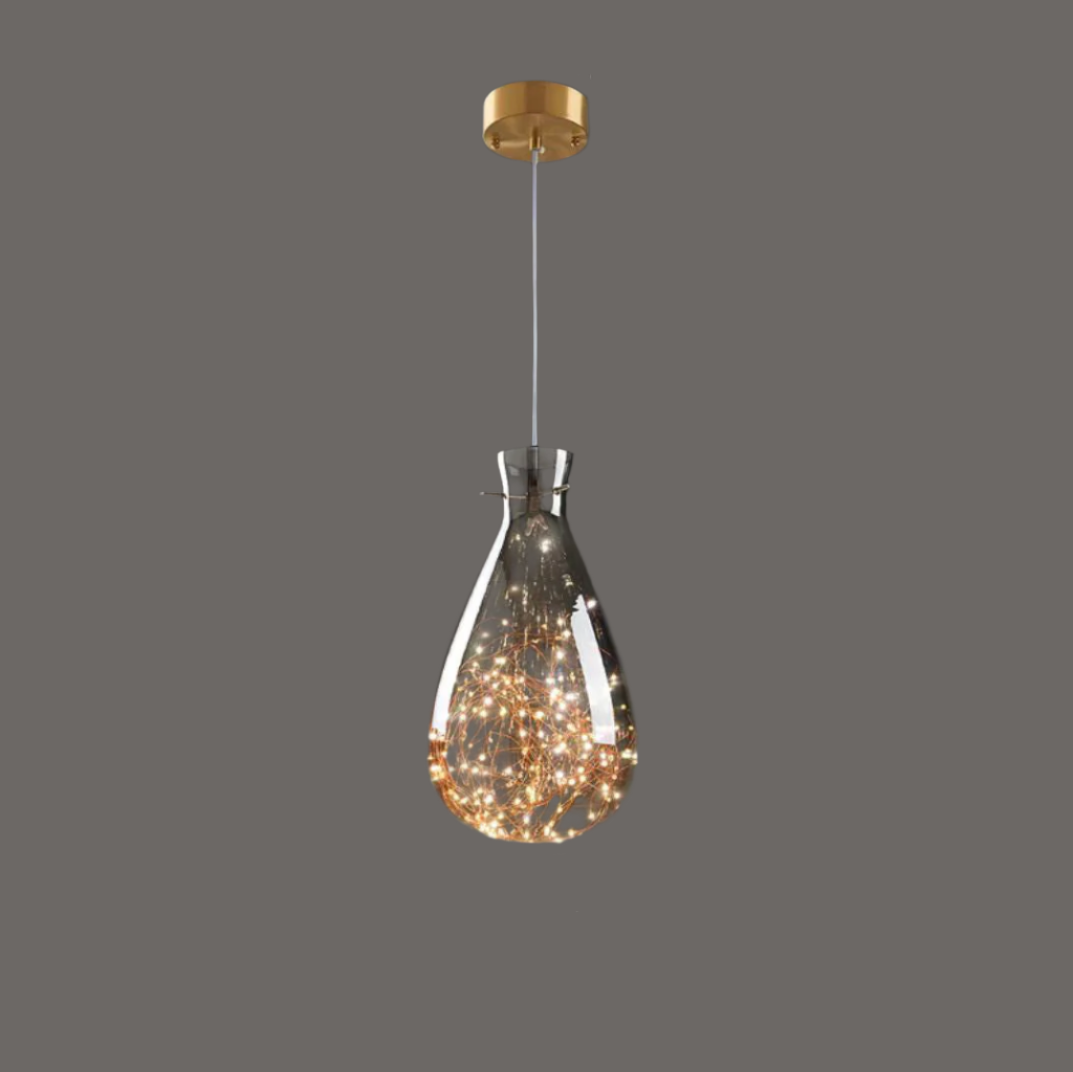 Modern Gray Glass Starry Sky Pendant Lamp