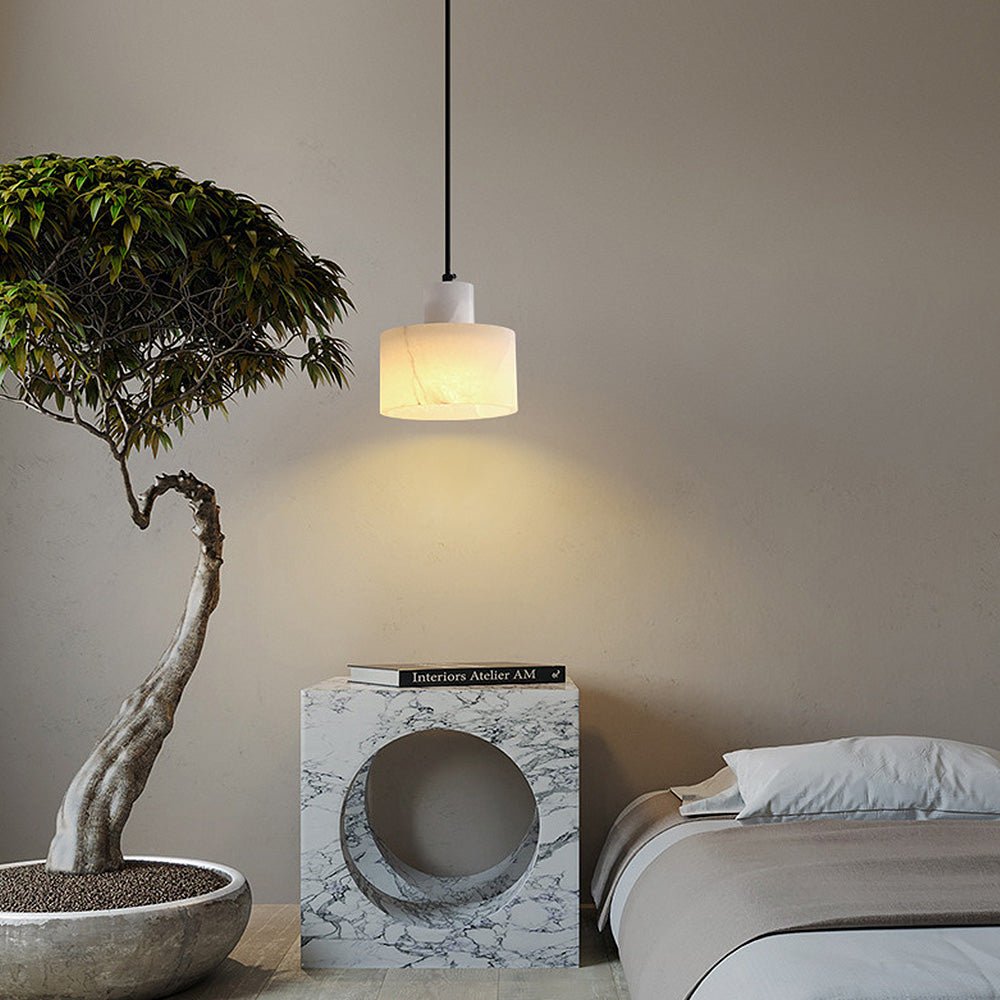 Scandinavische eenvoudige hanglamp in wit marmer