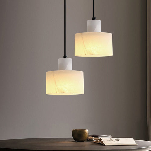 Scandinavische eenvoudige hanglamp in wit marmer