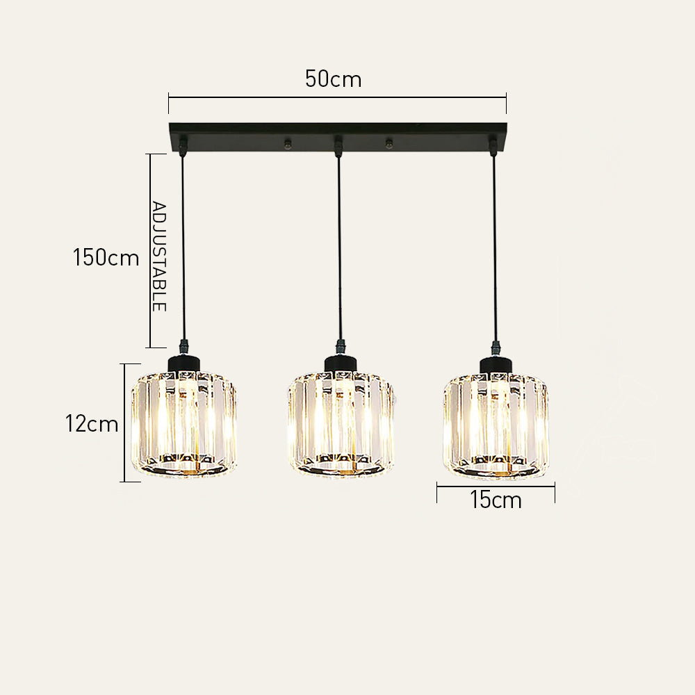 Moderne Multi-Head Glas Keuken Zwarte Hanglamp