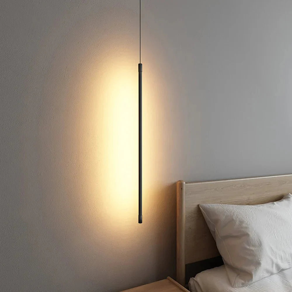 Minimalistische lange LED hanglamp van aluminium