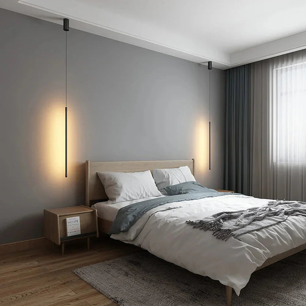 Minimalistische lange LED hanglamp van aluminium