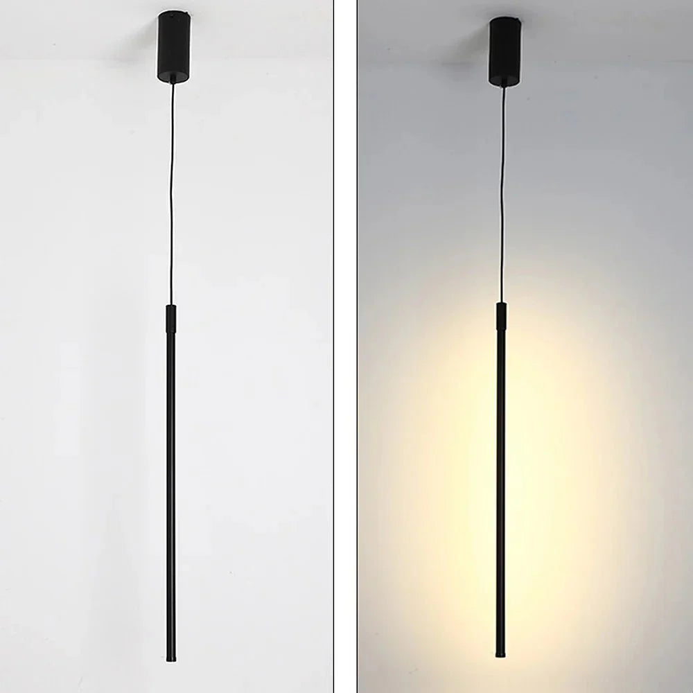 Minimalistische lange LED hanglamp van aluminium