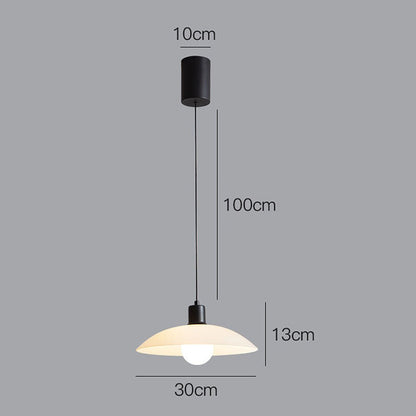 Minimalistische hanglamp van wit gelaagd glas