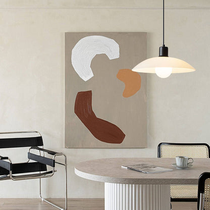 Minimalistische hanglamp van wit gelaagd glas