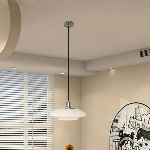 Moderne hanglamp van wit glas