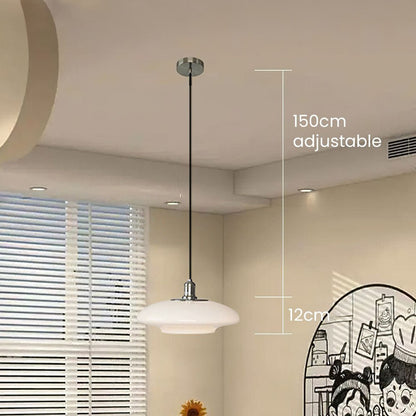 Moderne hanglamp van wit glas