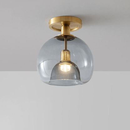 Moderne glazen hal plafondlamp grijs