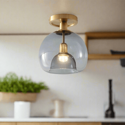 Moderne glazen hal plafondlamp grijs