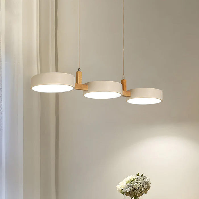 Contemporary metal cylinder multi-light Nordic pendant lamp