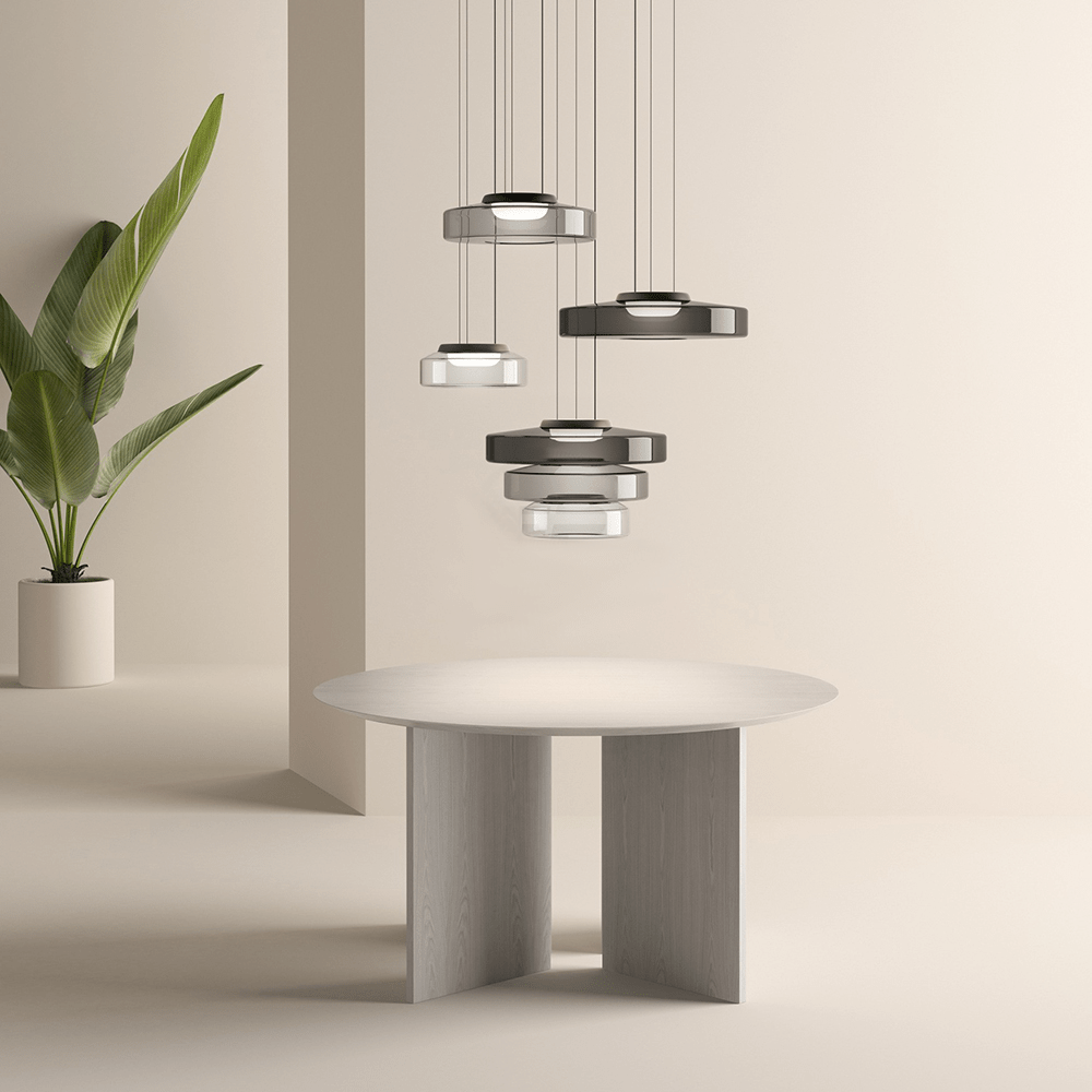 Glazen hanglampen in Bauhaus stijl