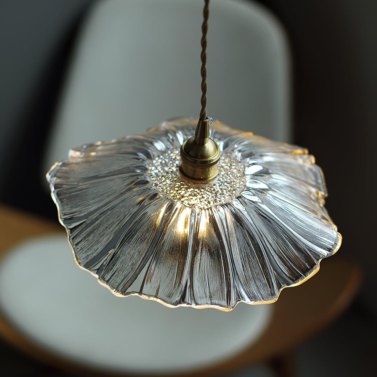 Bloem glazen hanglamp