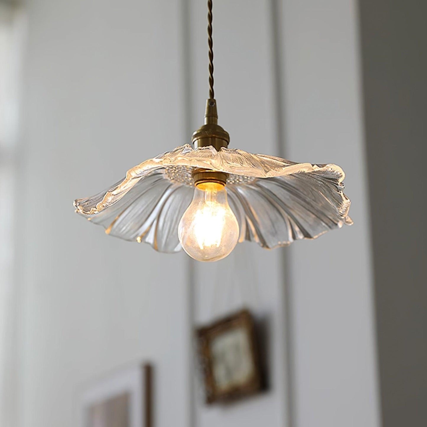 Bloem glazen hanglamp