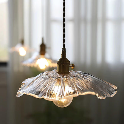 Bloem glazen hanglamp