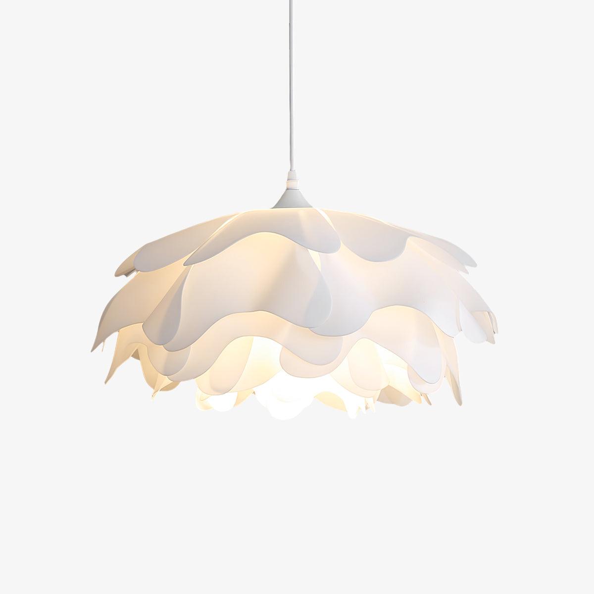 White pendant lamp in flower shape