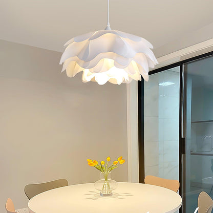 White pendant lamp in flower shape