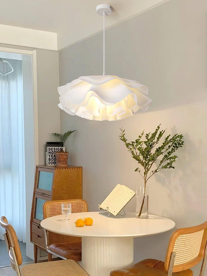 White pendant lamp in flower shape