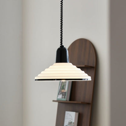 Franse crème glazen wind hanglamp