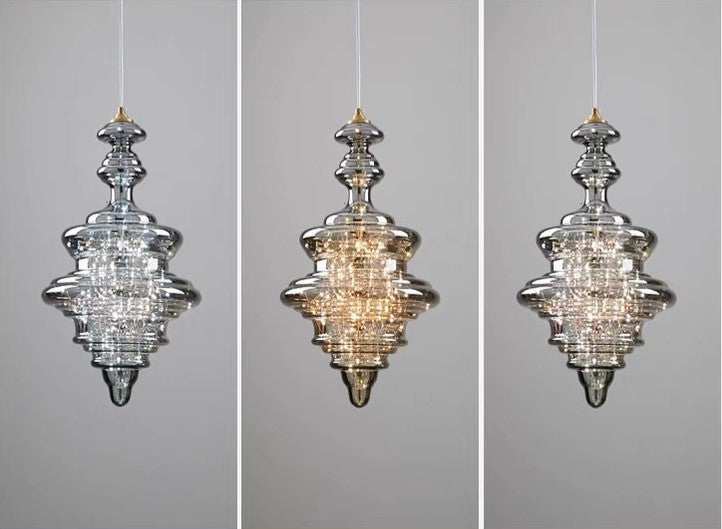 Modern Gray Glass Starry Sky Pendant Lamp