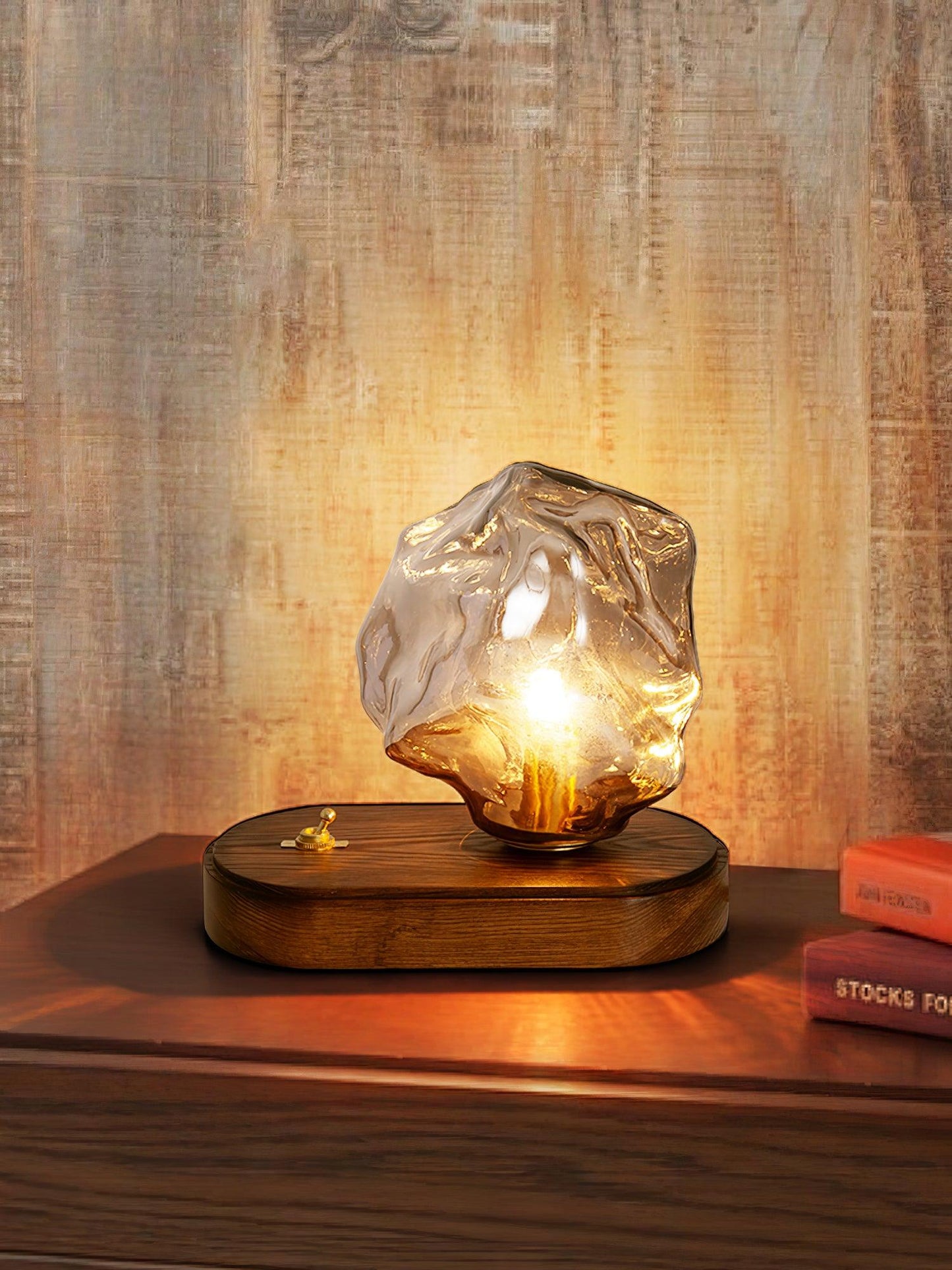 Ice stone glass table lamp