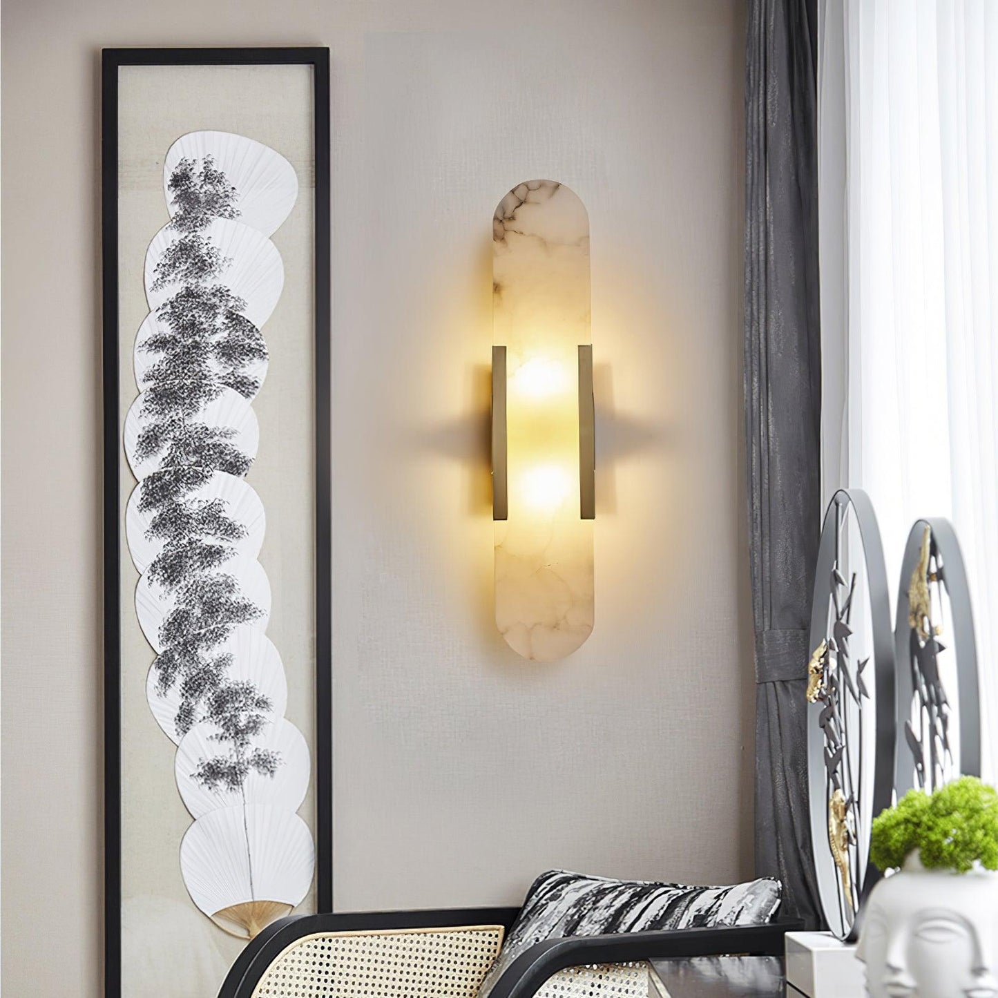 Wall lamp Melange Elongated Alabaster 