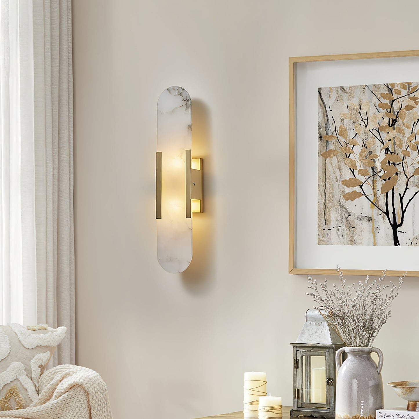 Wall lamp Melange Elongated Alabaster 